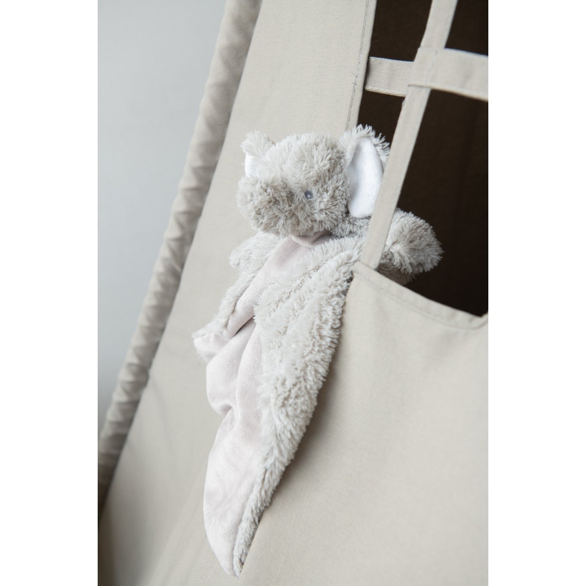 J-Line - Doudou Olifant Pluche Grijs