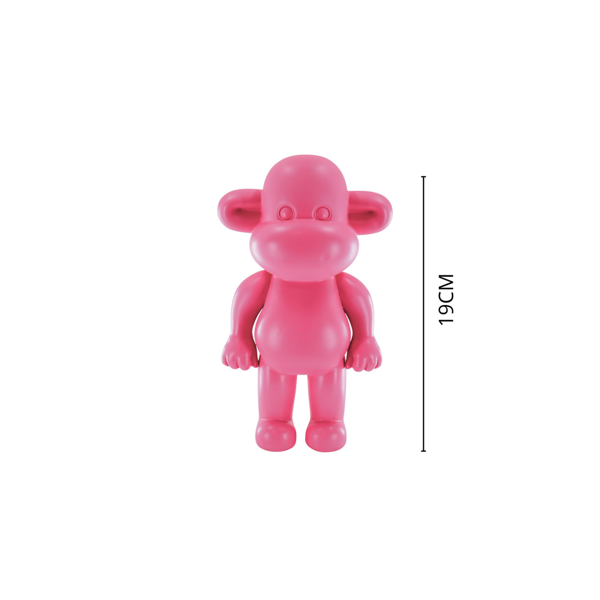 Housevitamin - Ornament - aap -beeldje 'de legende'- polyresin - roze - 11x7x19cm
