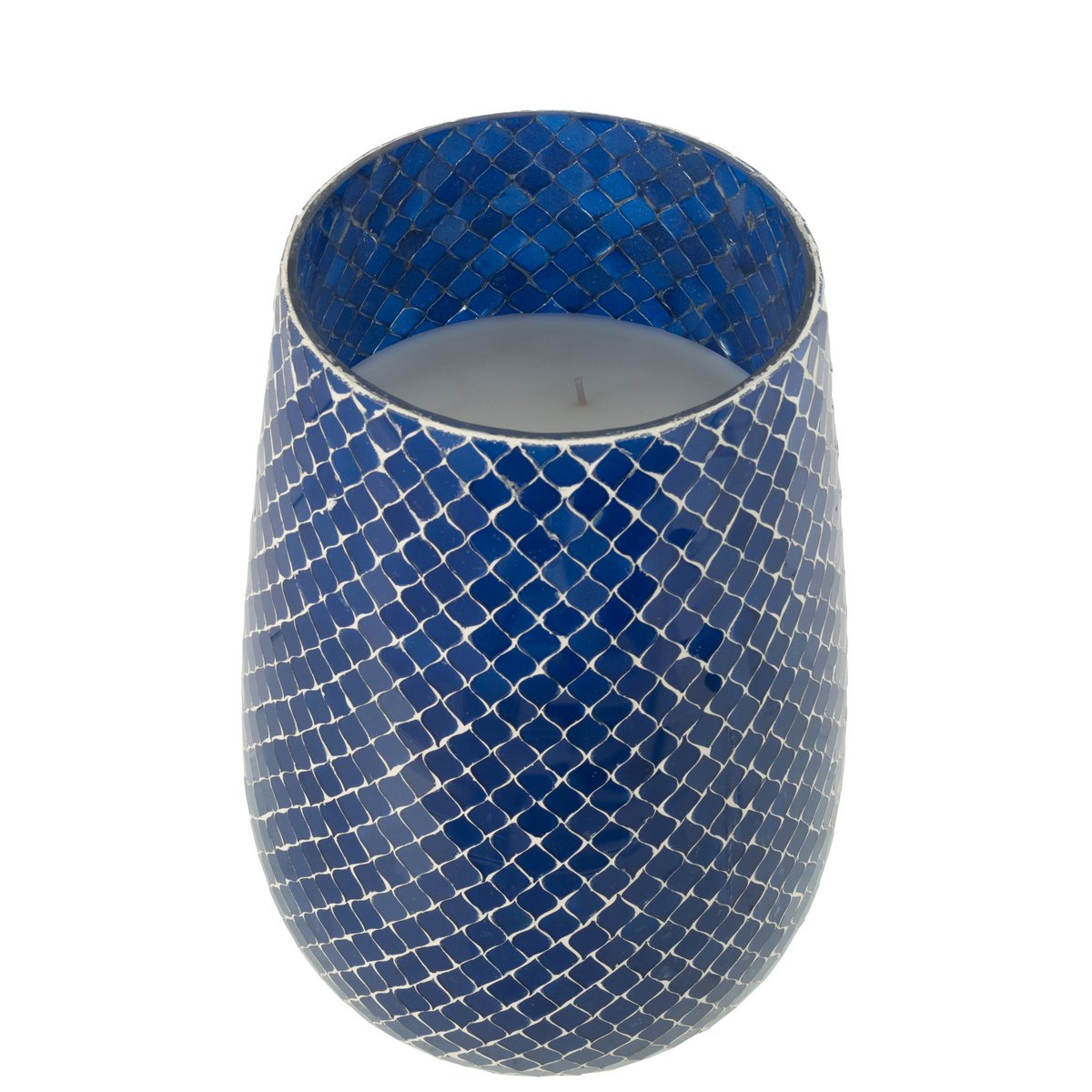 J-Line - geurkaars Mia Mozaiek - blauw - large - 230U