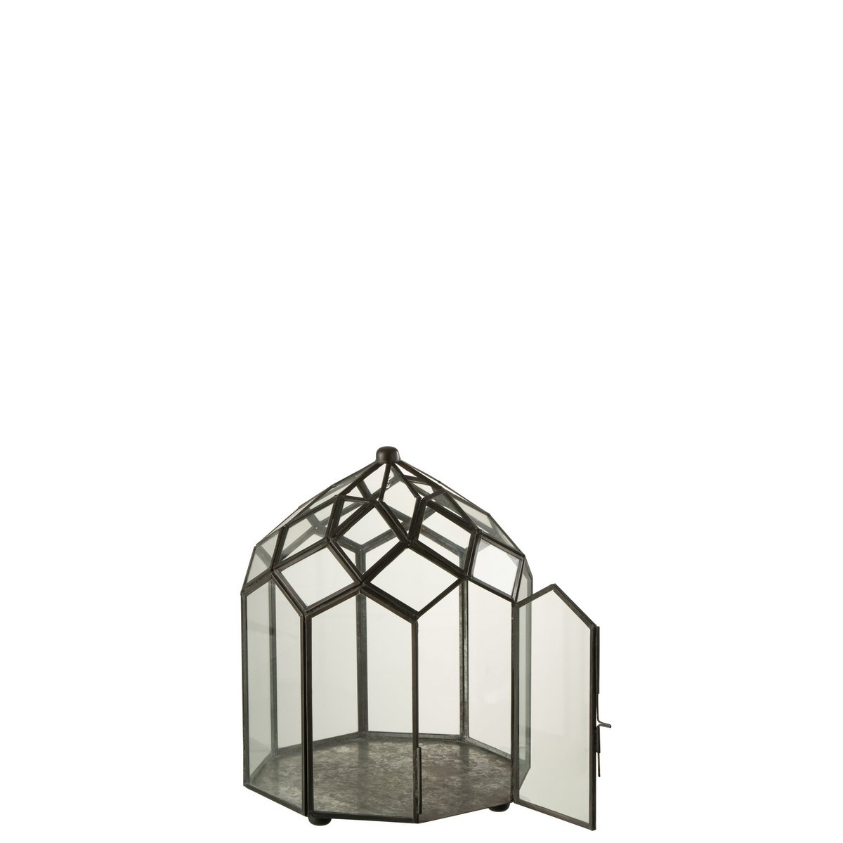 J-Line Terrarium Glas/Metaal Zwart Small