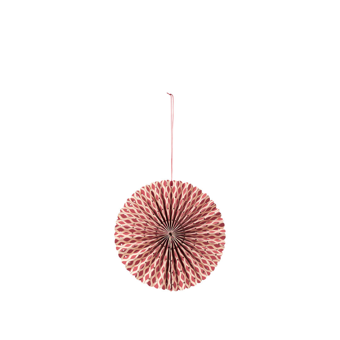 Broste Copenhagen - Papierwaaier 'Stella Rosette' (Ø12cm, Pompeian Red)