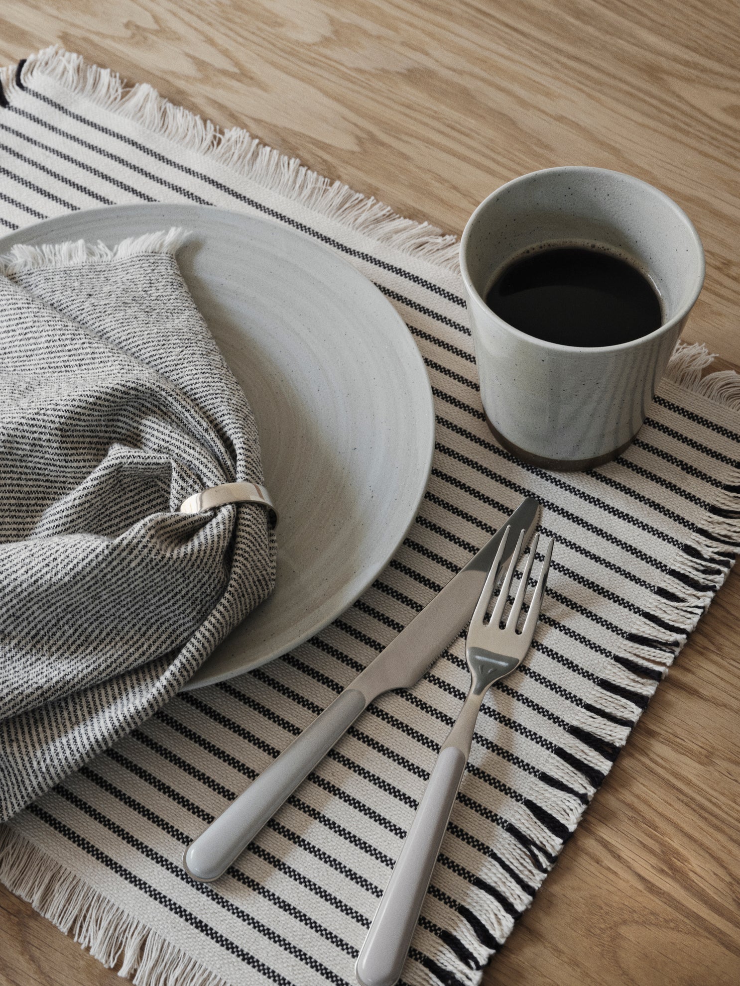 Broste Copenhagen - Placemat 'Elouise' (Set van 2, Black/White)