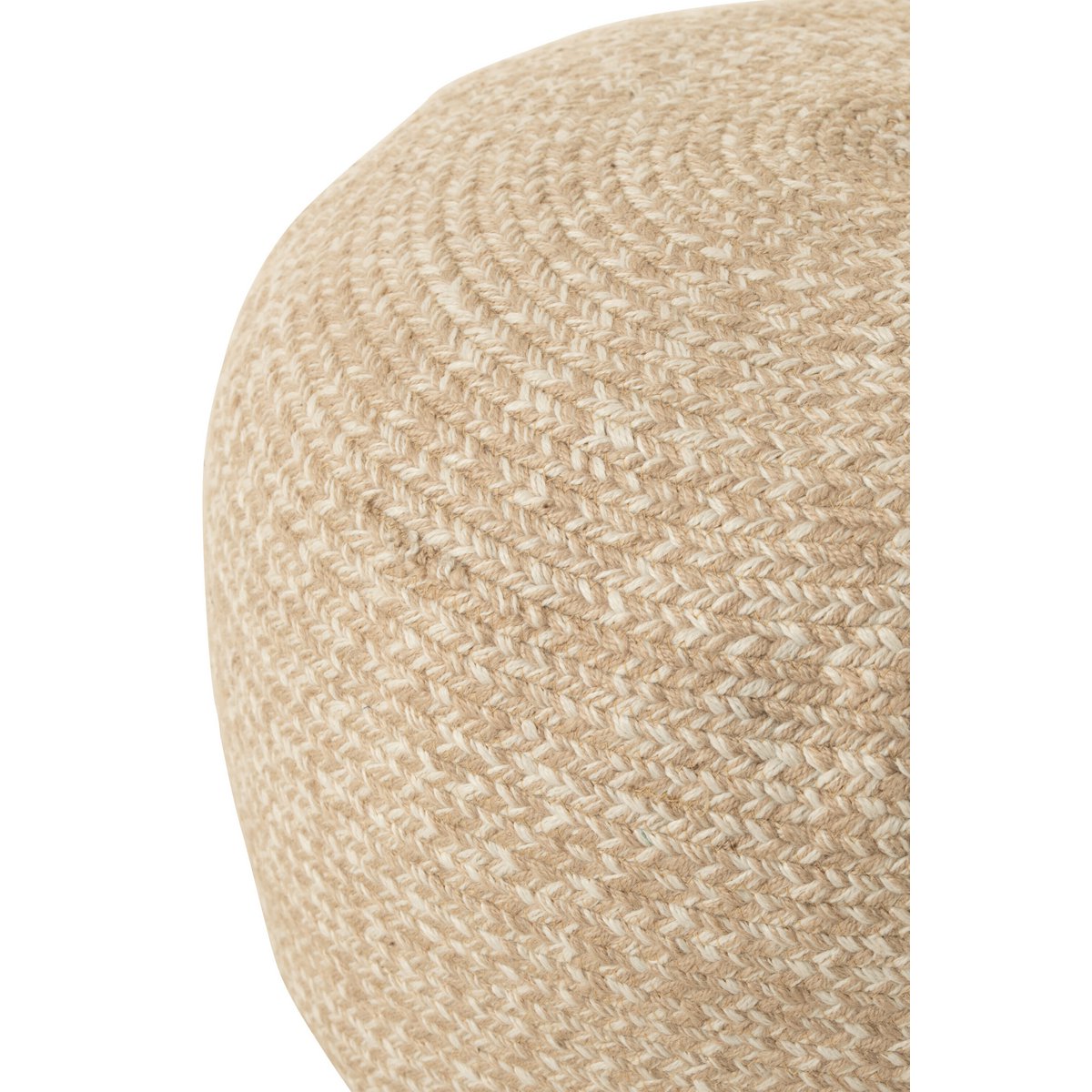 J-Line - Poef Miami Outdoor Polyester Naturel/Wit