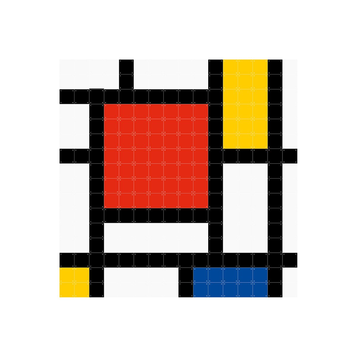 IXXI - Mondriaan pixel Wall art - Poster - Wanddecoratie