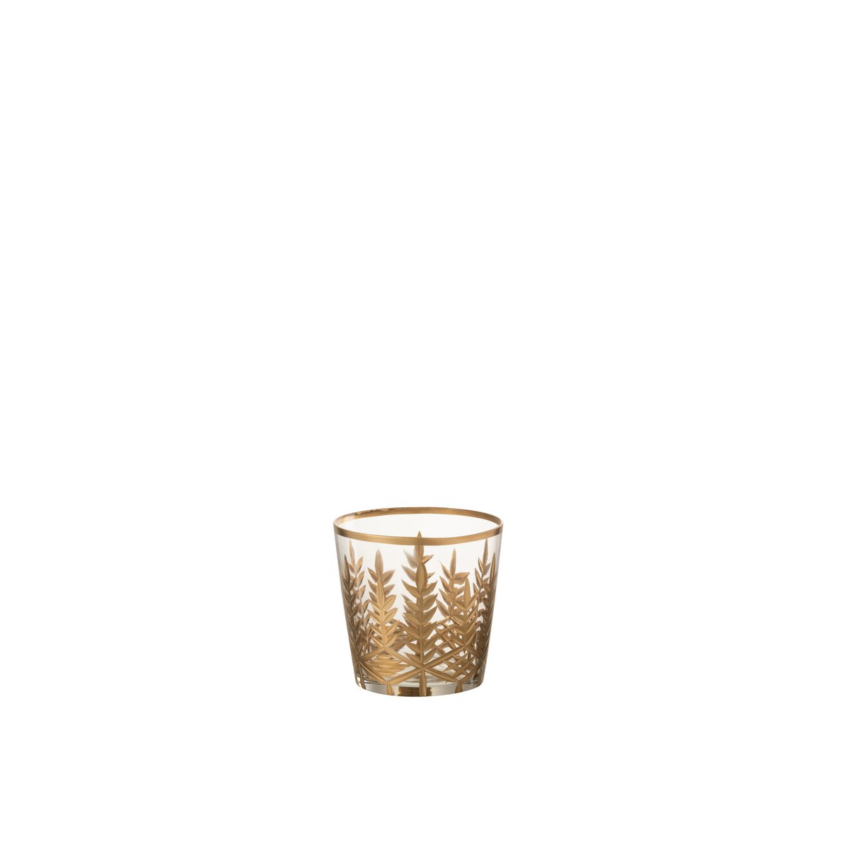 J-Line - Windlicht Chloe -  Glas - Transparant/Goud - Small