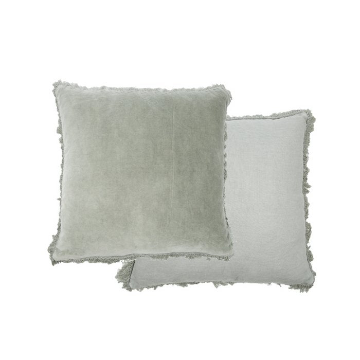 Mrs. Bloom - Fluweel/Linnen sierkussen 'Rosie' (45cm x 45cm, Oud blauw)