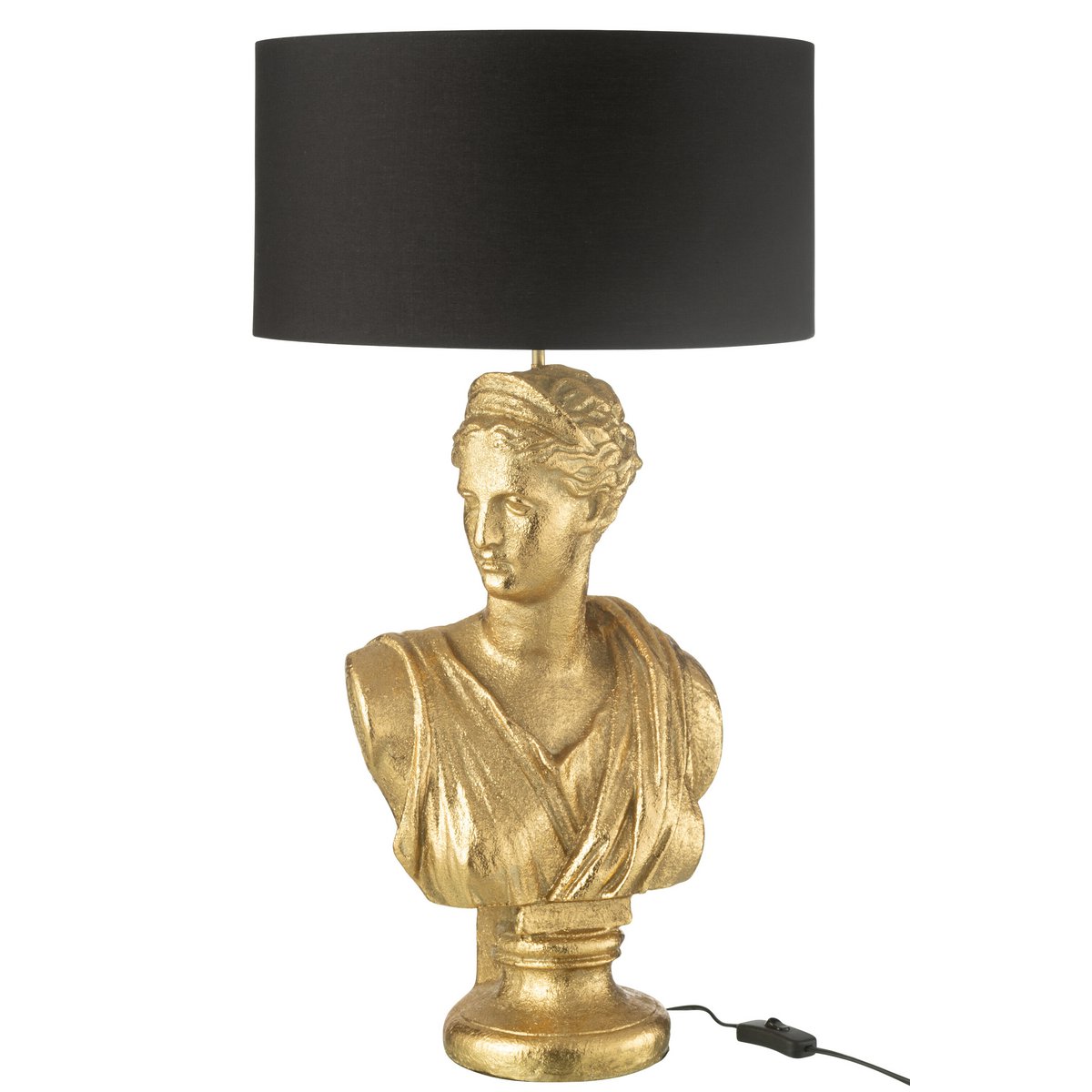 J-Line - Lamp Vrouw Buste Resine Goud