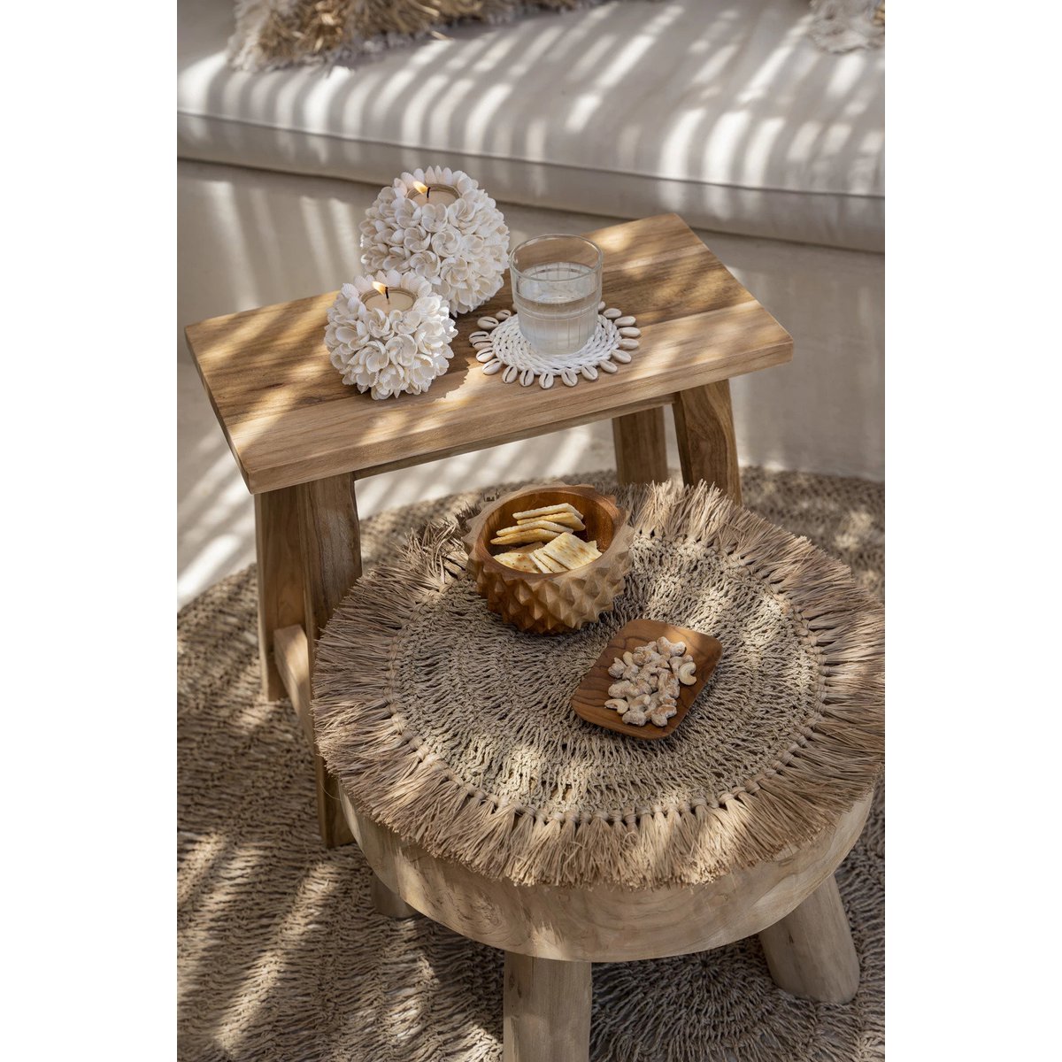 Bazar Bizar - De gehaakte placemat van raffia - naturel