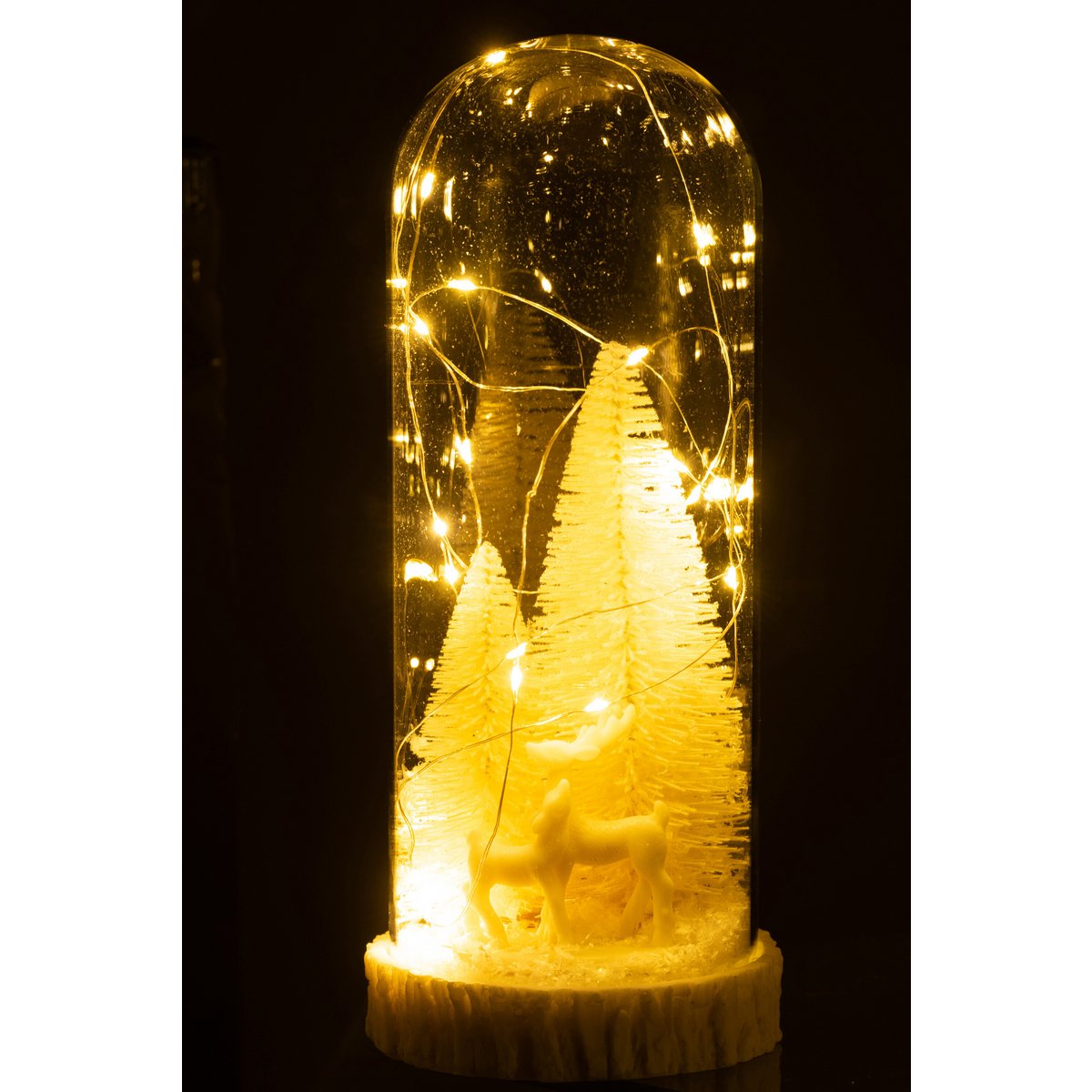 J-Line - Decoratie Stolp Hoog Herten - Glas/Resin - Wit - LED - Large