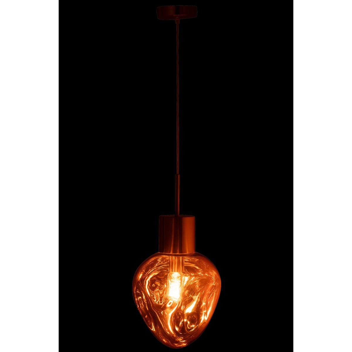 J-Line - Hanglamp Goud Metaal/Glas Koper