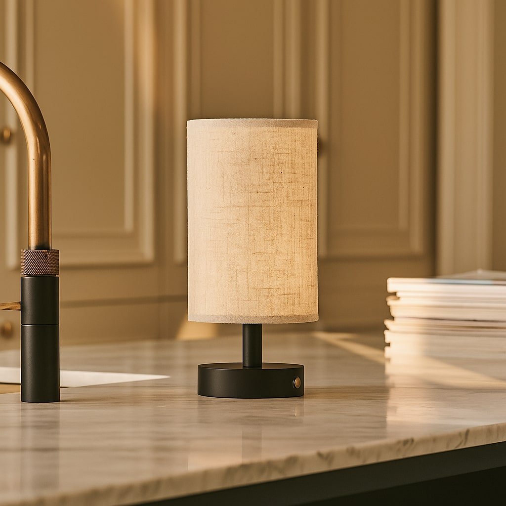 Tavellio-Amsterdam - Ben zwart houten tafellamp - Oplaadbaar en dimbaar