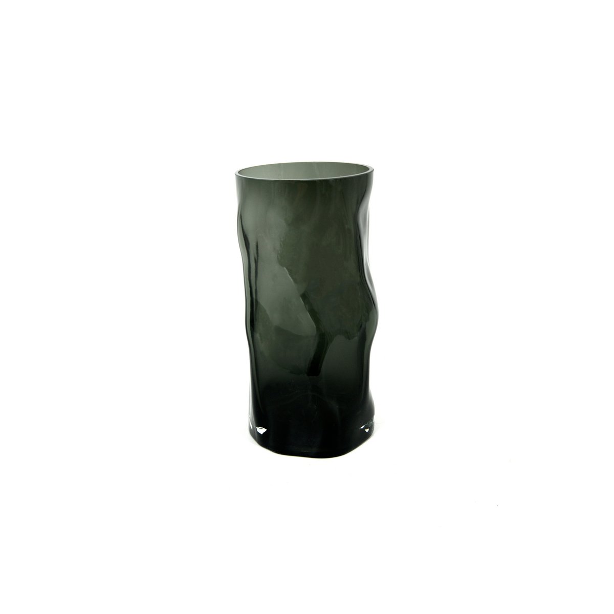 Element Accessories - Cilindrische glazen vaas met onregelmatige vorm, zoals zwart hout. ABU30GR