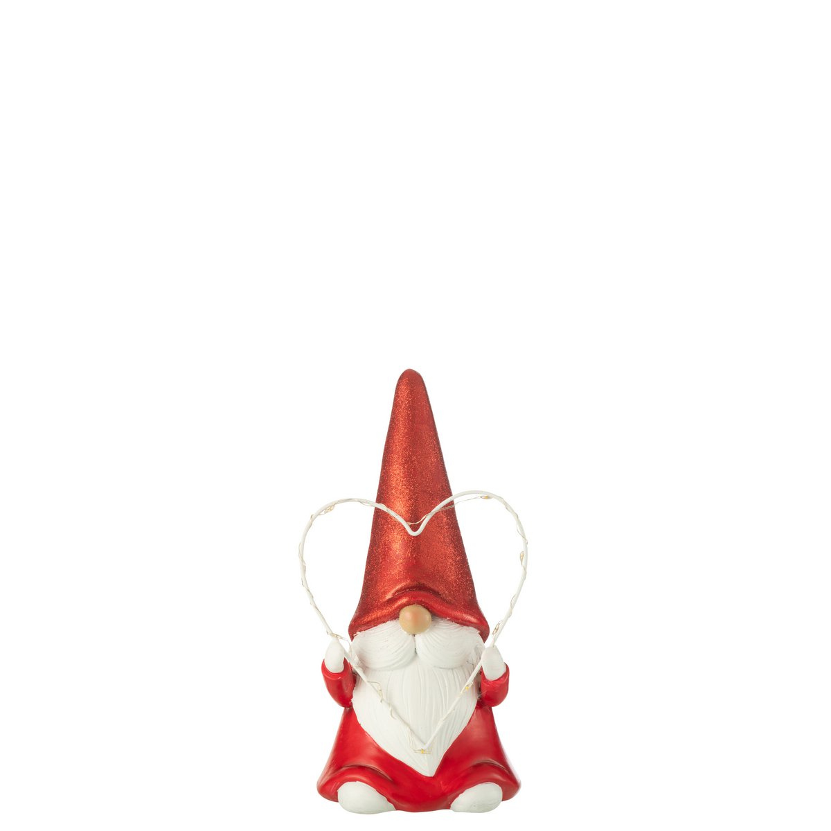 J-Line - Decoratief kerstfiguur 'Kerstman' (Maat L, LED, Wit/Rood)