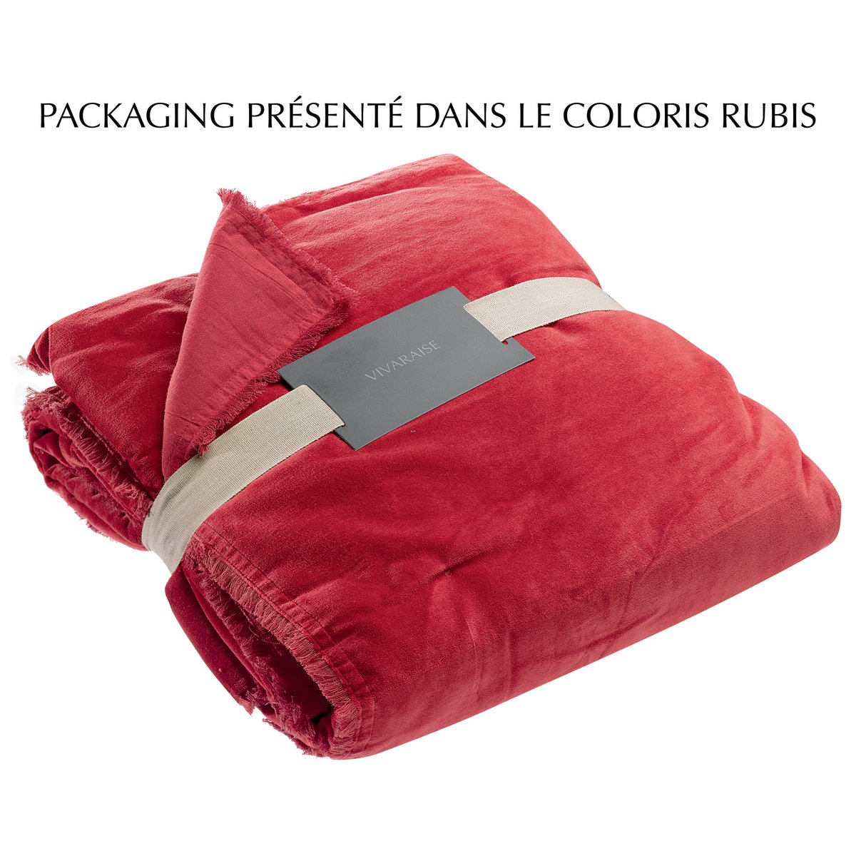 VIVARAISE - Plain throw Fara Ruby 135 x 200