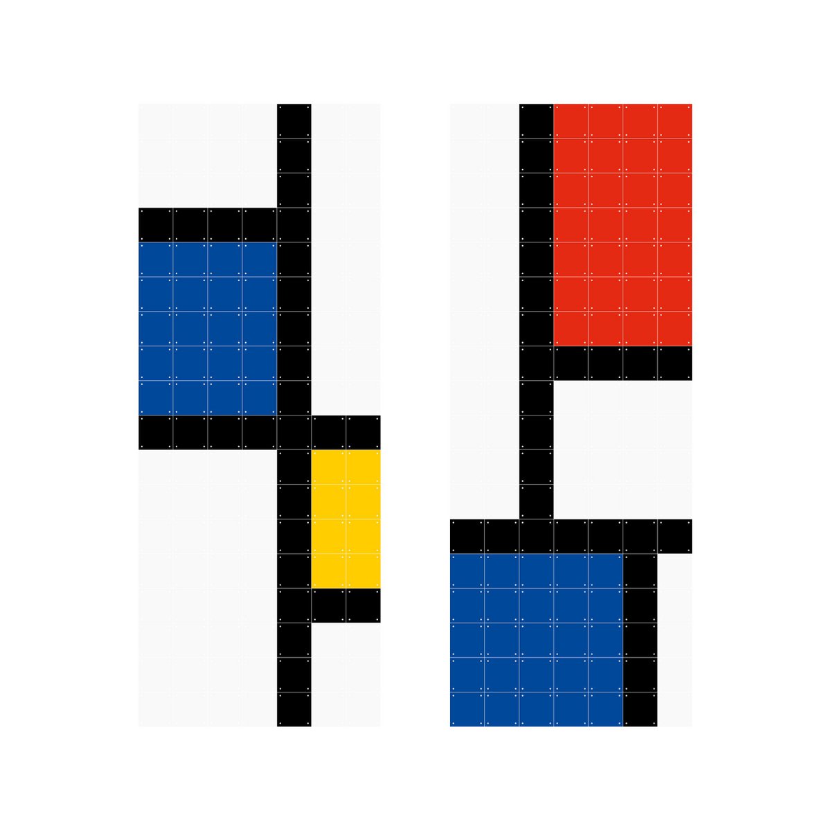 IXXI - Mondriaan pixel Wall art - Poster - Wanddecoratie