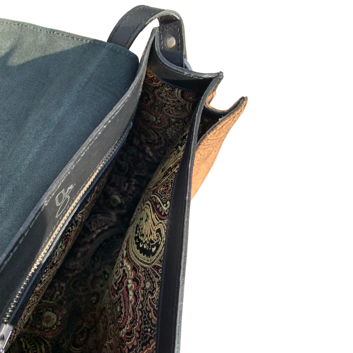 green-goose - Gissy Kurk en Leer Handtas XL - Zwart