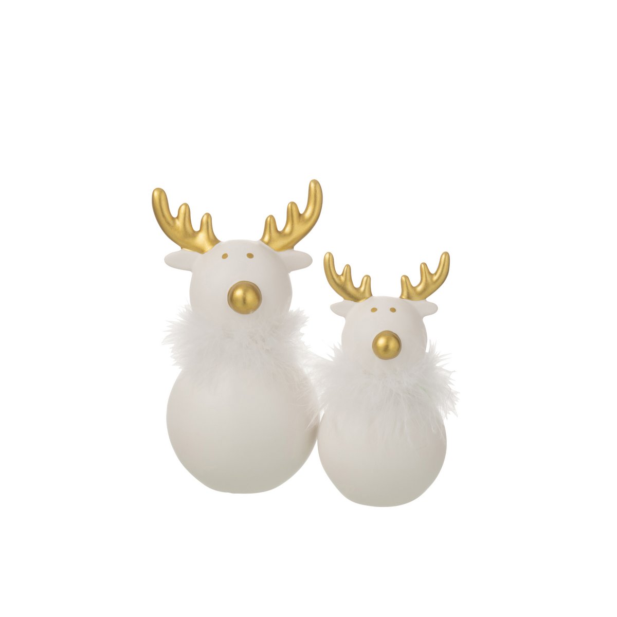 J-Line - Decoratief kerstfiguur 'Eland' (Goud/Wit, Maat L)