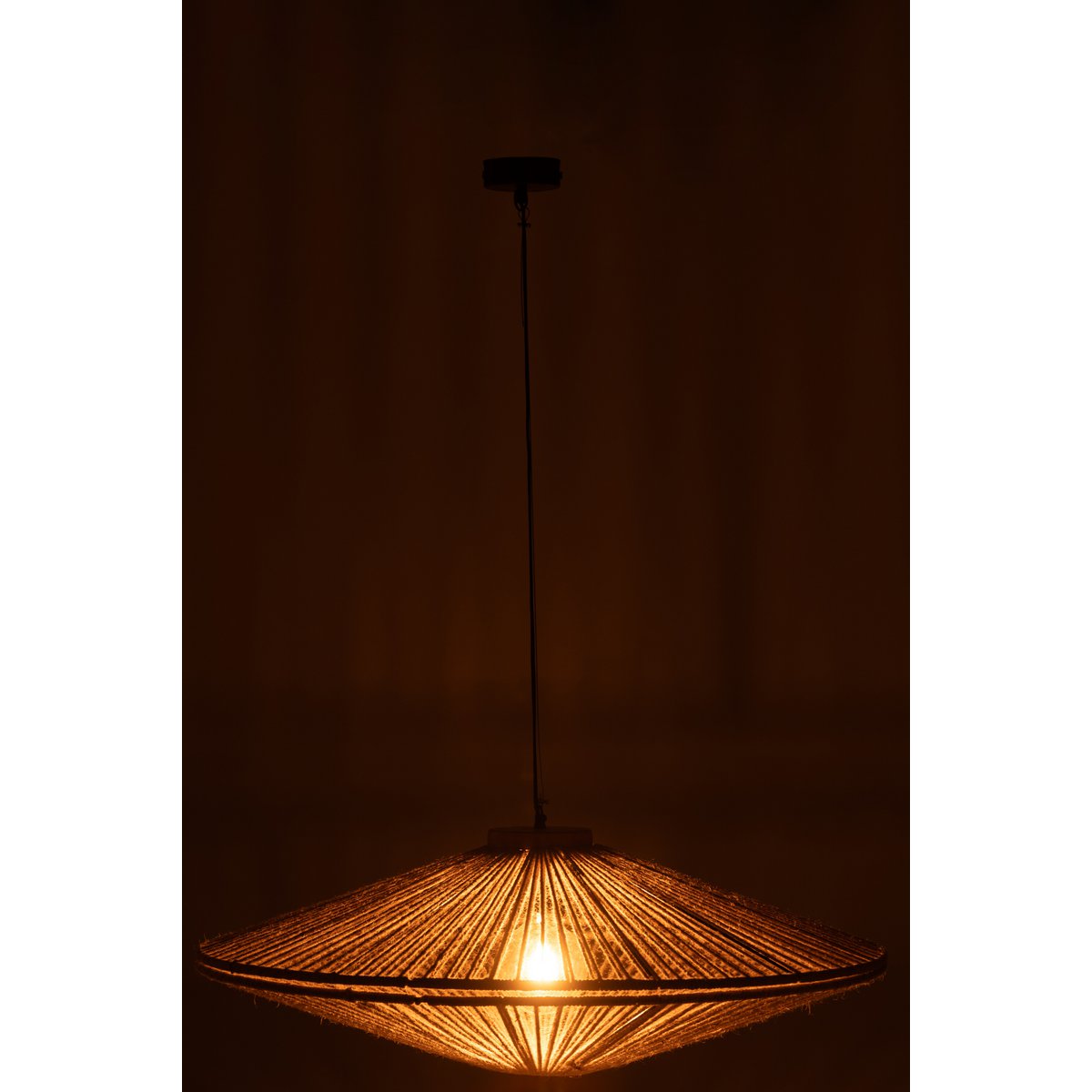 J-Line - Hanglamp Ovni Ijzer/Jute Naturel Large