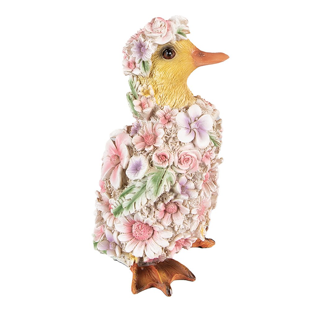 Clayre & Eef - Decoratief figuur 'Eend' (Roze, 18cm)