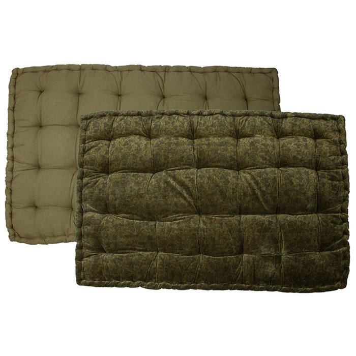 Mrs. Bloom - Fluwelen palletkussen 'Sonia' (120cm x 80cm, Mos)