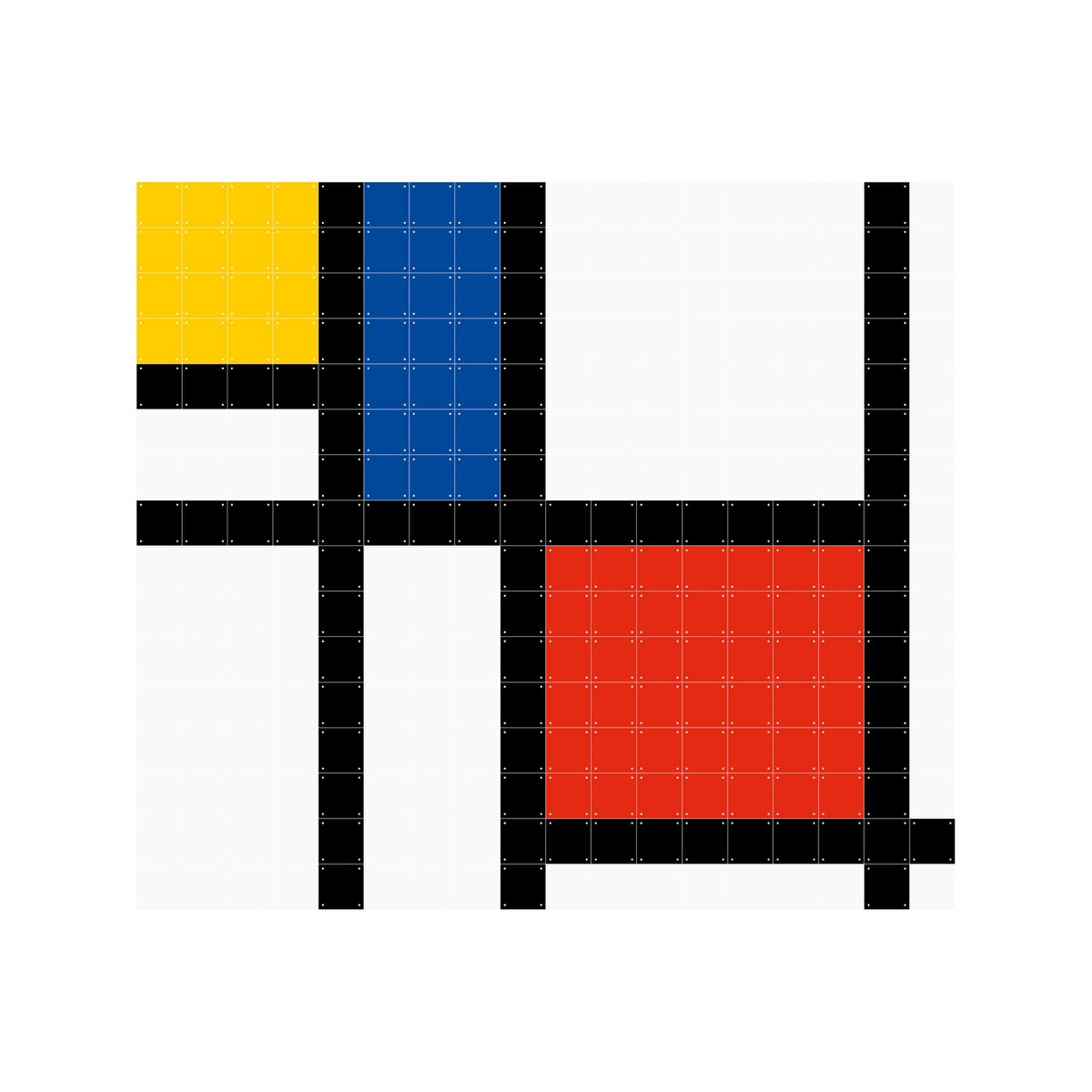 IXXI - Mondriaan pixel Wall art - Poster - Wanddecoratie