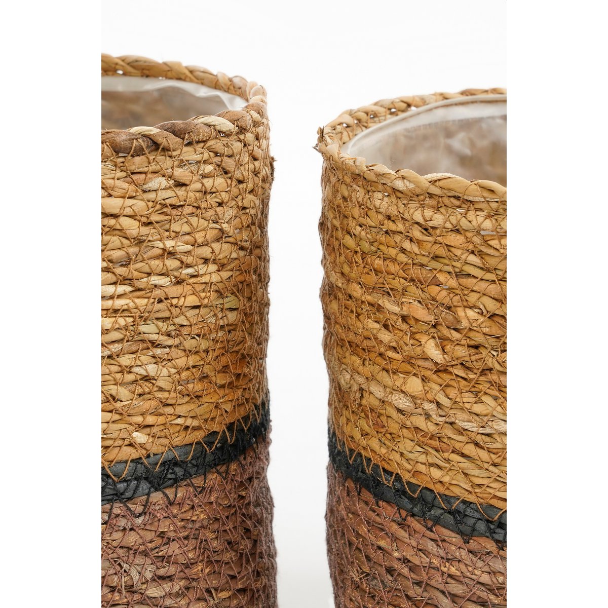 Mica Decorations - Damian Plantenmand - Set van 2 - H20 x Ø20 cm - Zeegras - Bruin