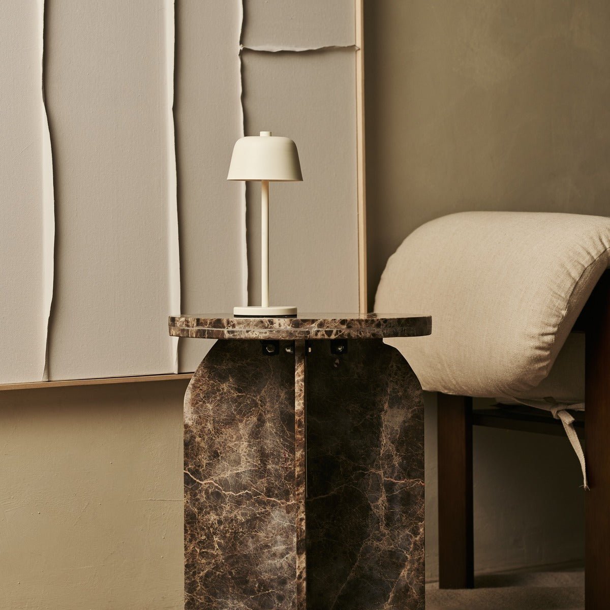 Tavellio-Amsterdam - Anton vanille oplaadbare tafellamp | Stijlvolle en draadloze verlichting