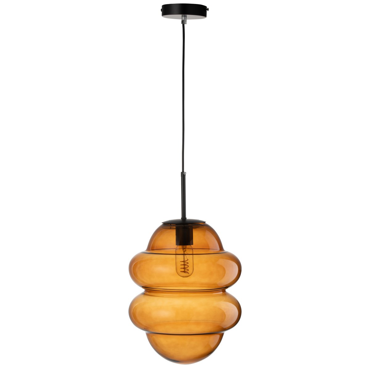 J-Line - Hanglamp Honinglepel Glas Bruin