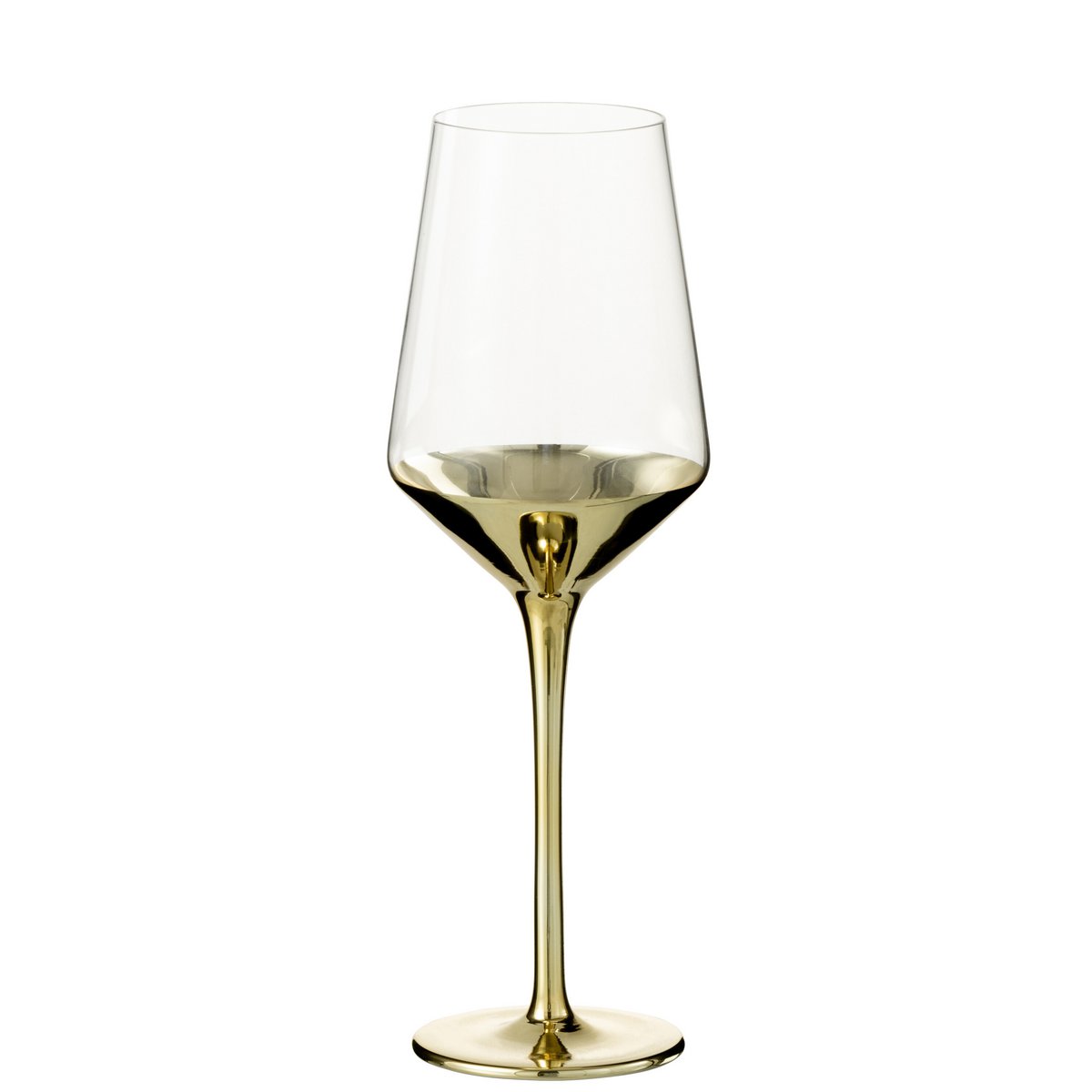 J-Line - Wijnglas - Glas - Goud/ Transparant