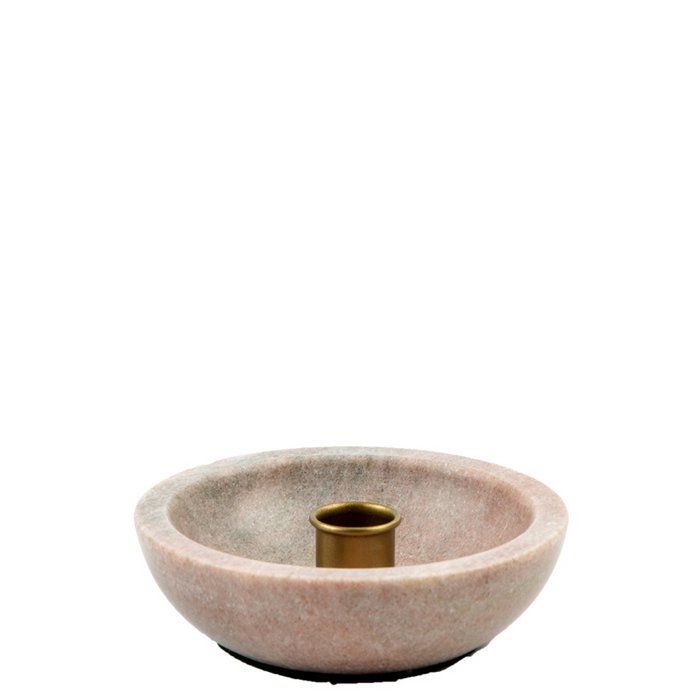 Mrs. Bloom - Ronde kandelaar roze marmer