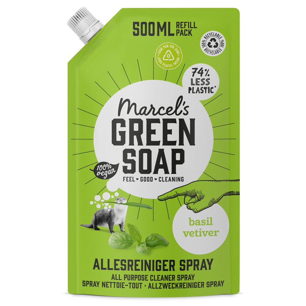 Marcel's Green Soap - Allesreiniger Spray Basilicum & Vertivert gras Navulling