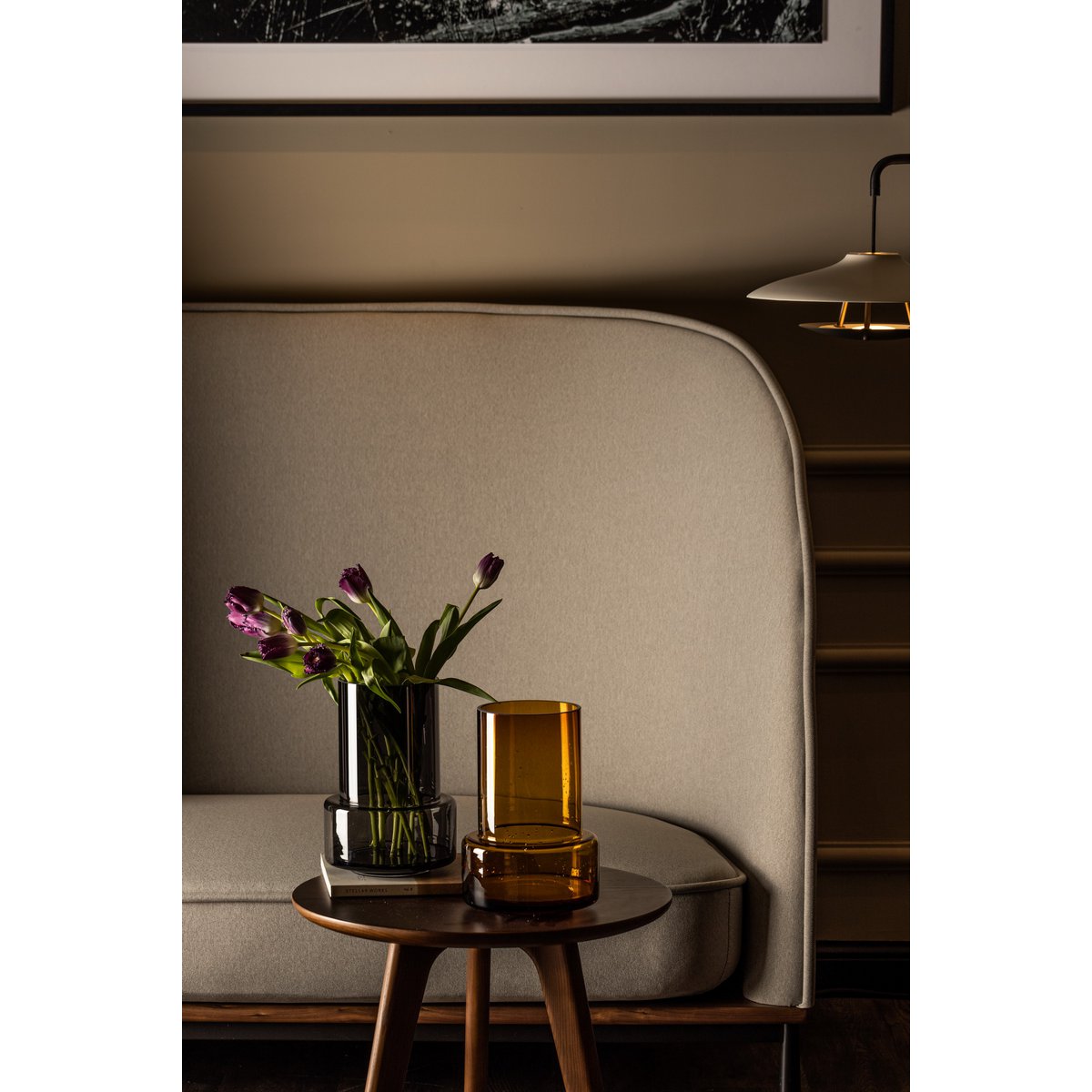 Element Accessories - Moderne retro design vaas, diepgrijze kleur, TYLER12GR