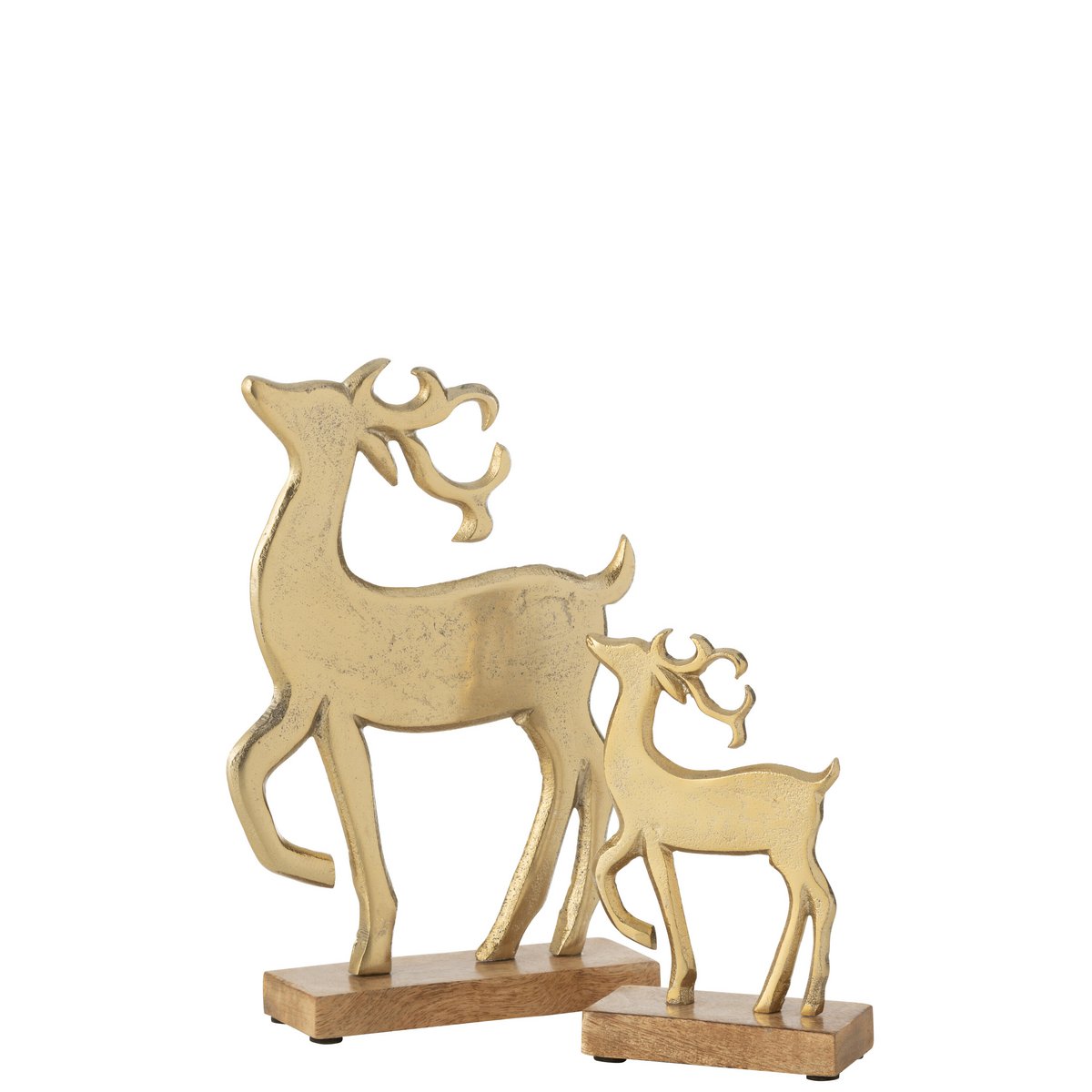 J-Line - Decoratief kerstfiguur 'Rendier op voet' (Maat L, Goud)