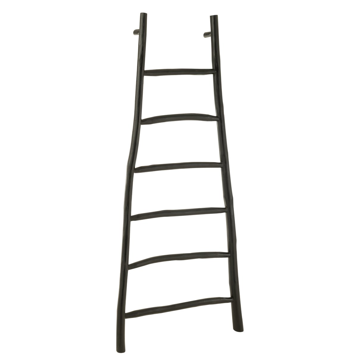 J-Line - Ladder 6 Stappen Teakhout Zwart