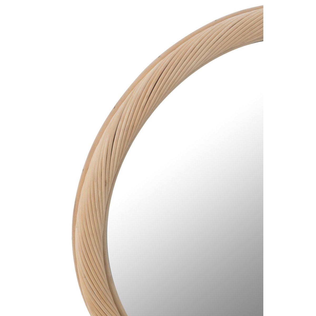 J-Line - Wandspiegel Rond Rotan/Glas Naturel Small