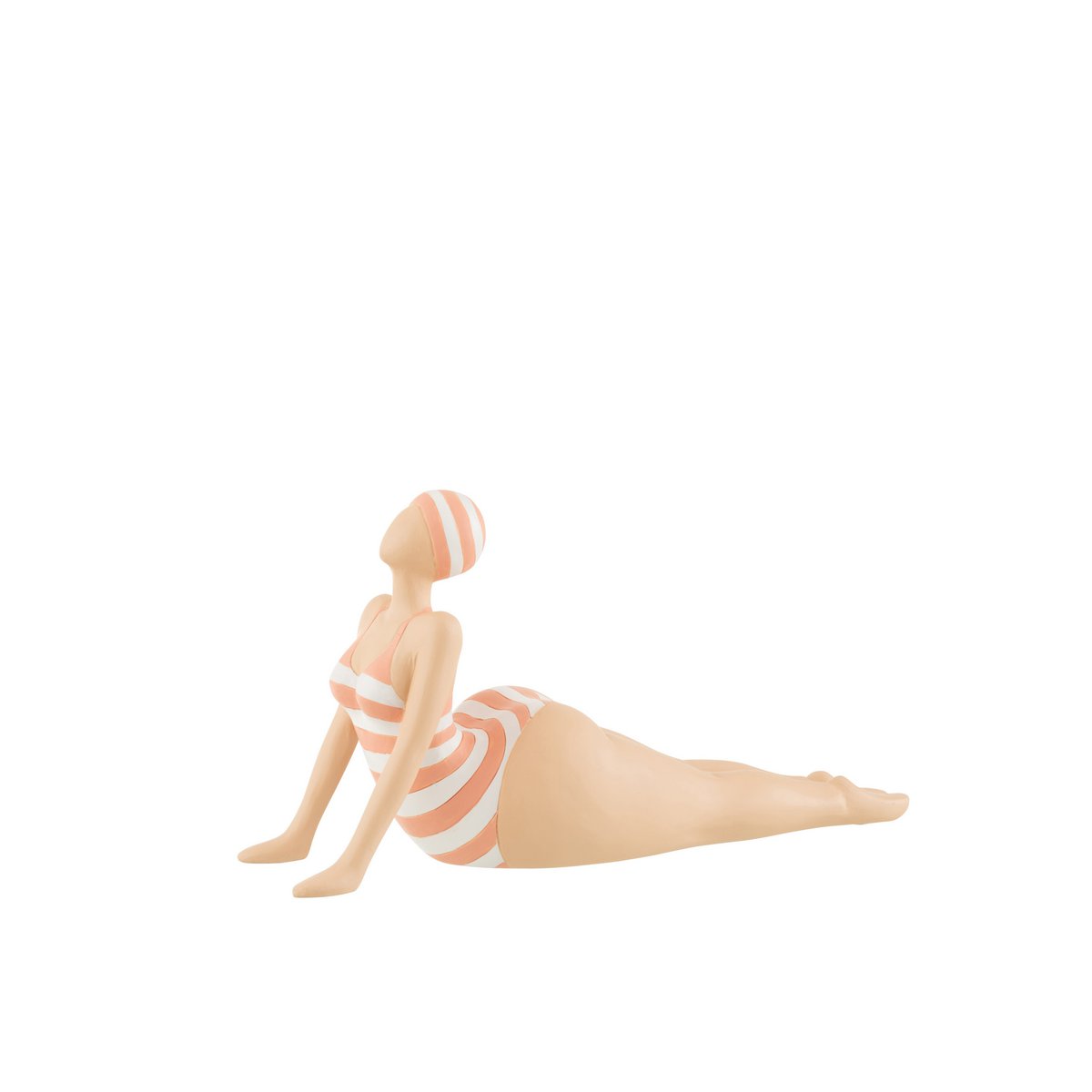 J-Line - Decoratief figuur 'Vrouw Yoga' (Polyresin, Liggend, Oranje)