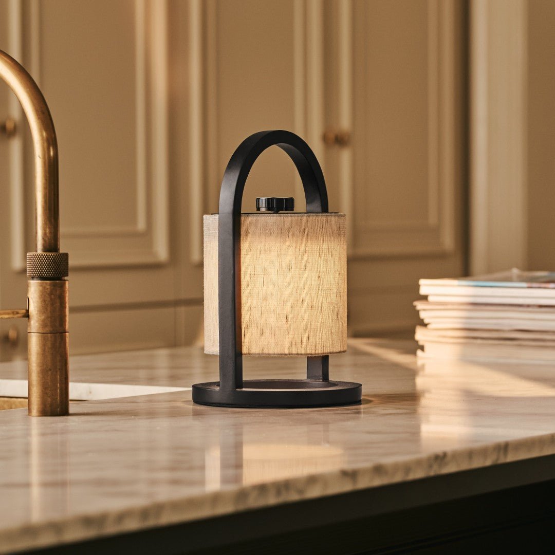 Tavellio-Amsterdam - River Black & Gray Wooden oplaadbare lamp - Dimable & snateloze licht