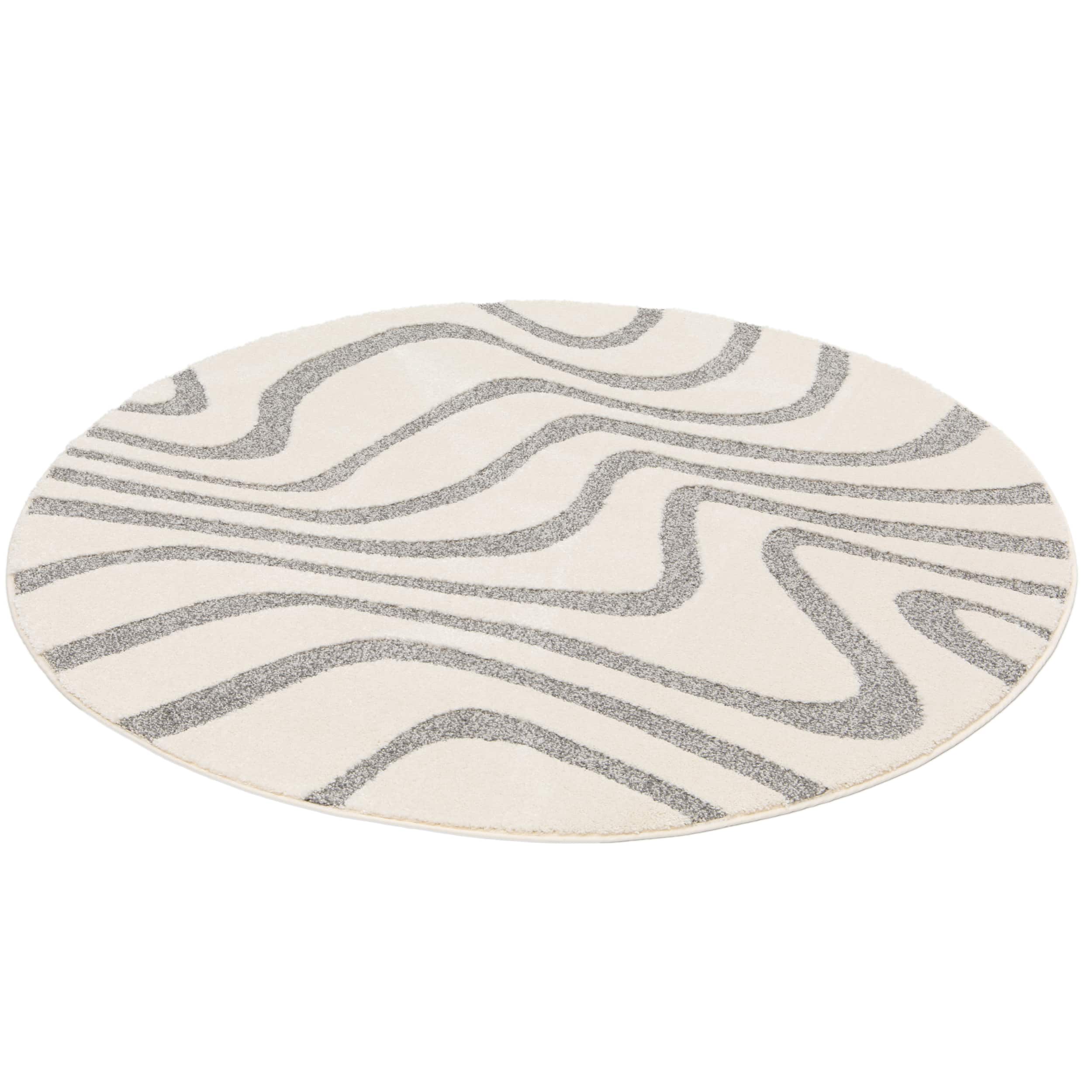 By Javy - Vloerkleed Coco Wave - kleur antraciet-creme