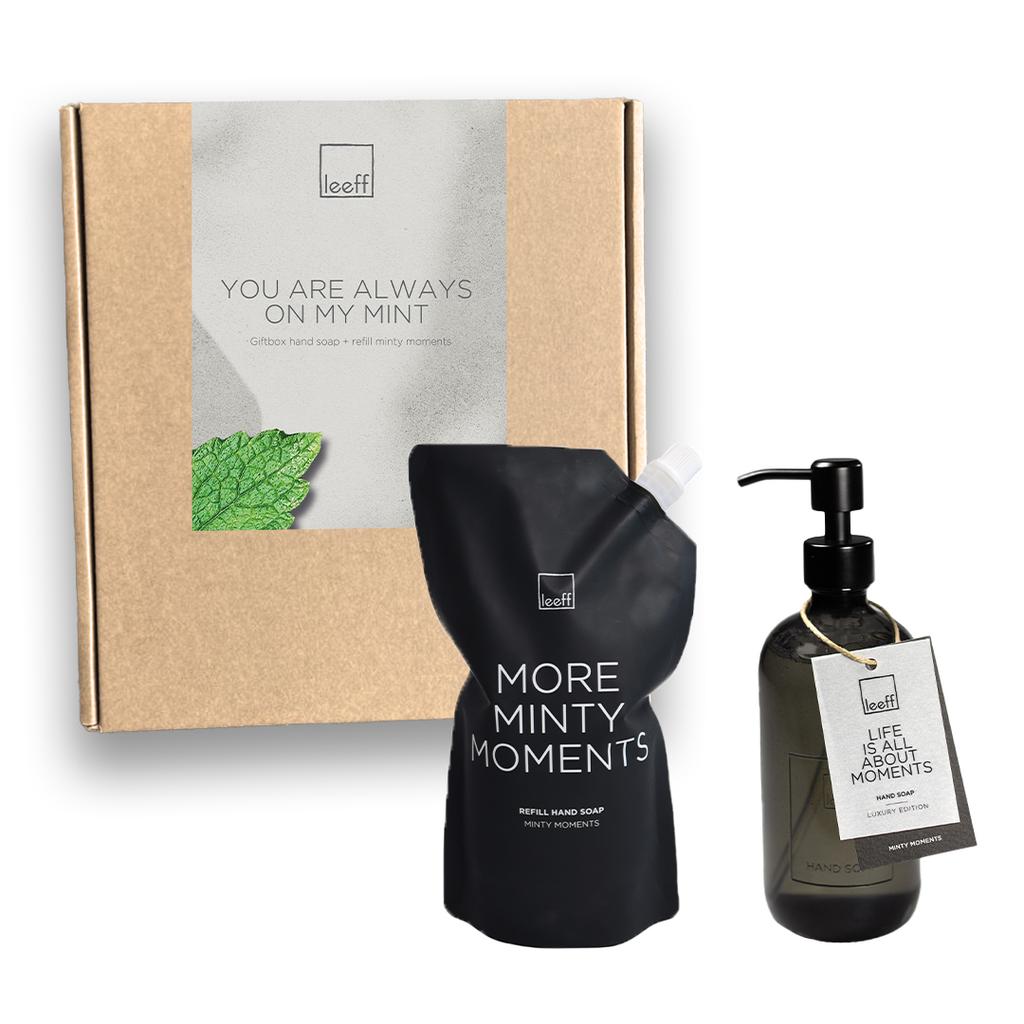 Leeff - Giftbox 'Minty Moments; You are always on my mint' (Handzeep + Refill)