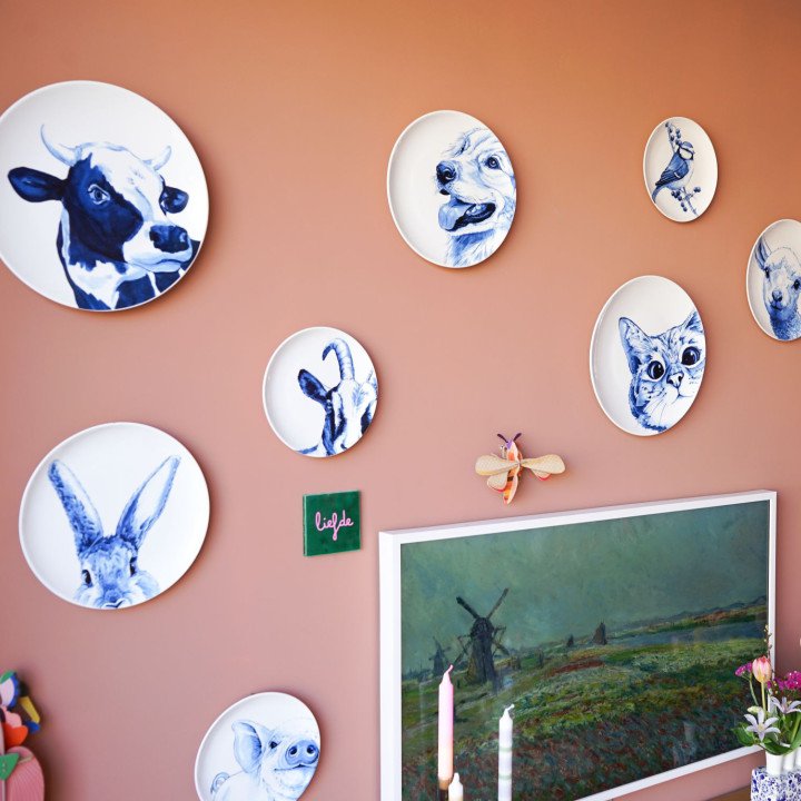 Heinen Delfts Blauw - Wandbord Haas