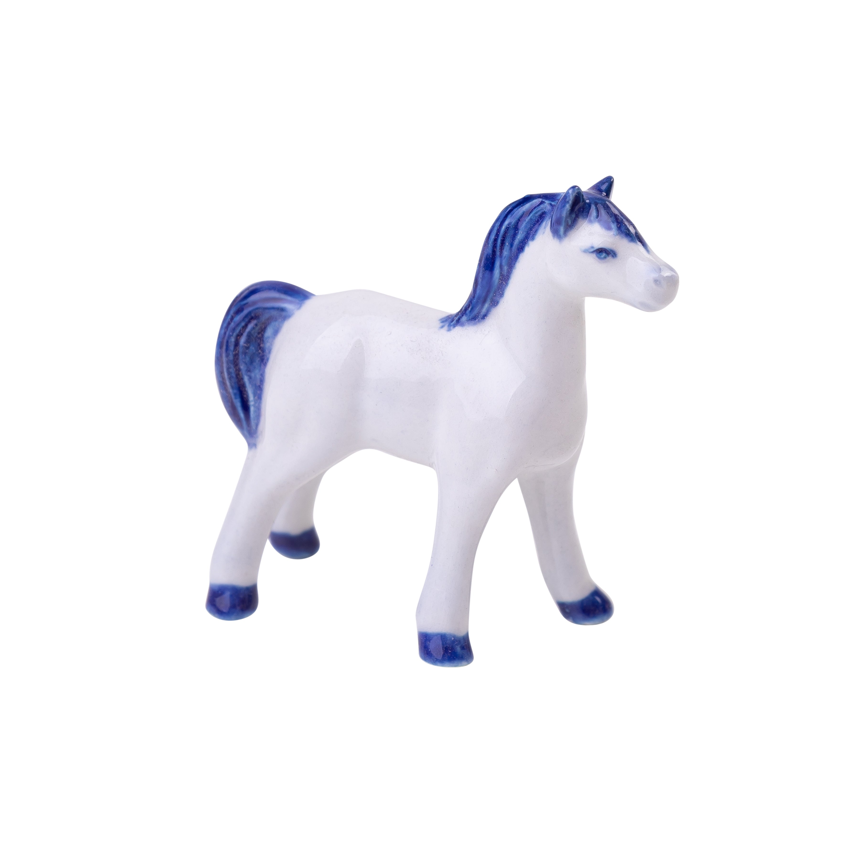 Heinen Delfts Blauw - Decoratief minifiguur 'Paard'