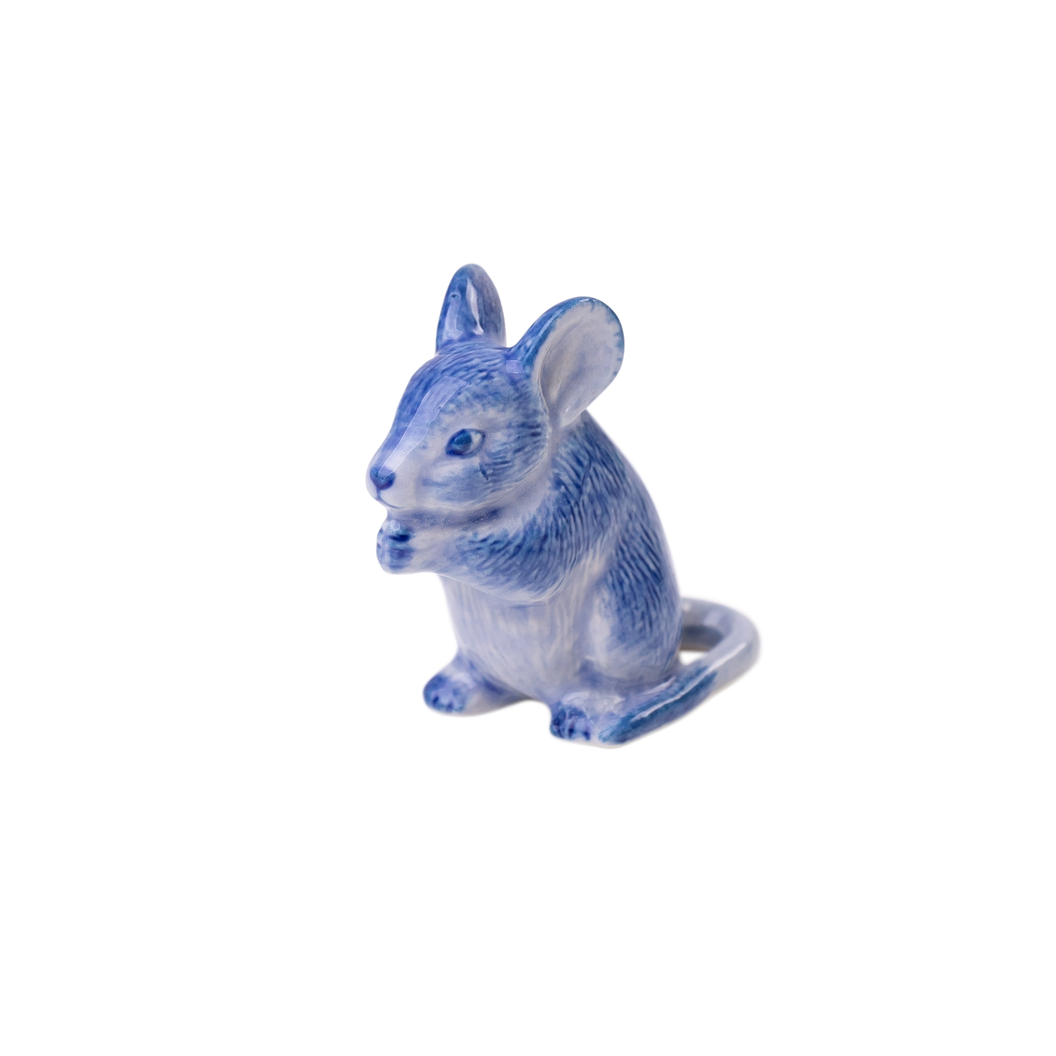 Heinen Delfts Blauw - Decoratief minifiguur 'Muis'