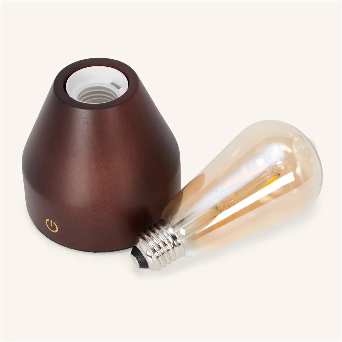 Tavellio-Amsterdam - Zavi donkerbruine oplaadbare LED-tafellamp | Dimbaar en draagbaar | Batterijduur van 80 uur