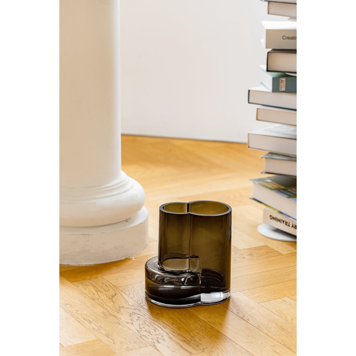 Element Accessories - Glazen vaas van top innovatief design met constructivistische touch, FUSION 20 Grey