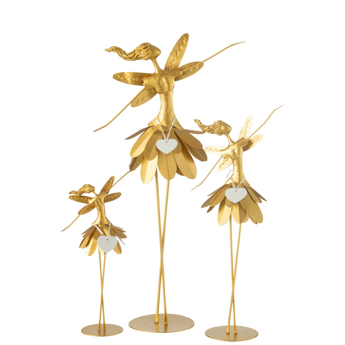 J-Line - Decoratief figuur 'Fee Hart' (Goud, Maat L)