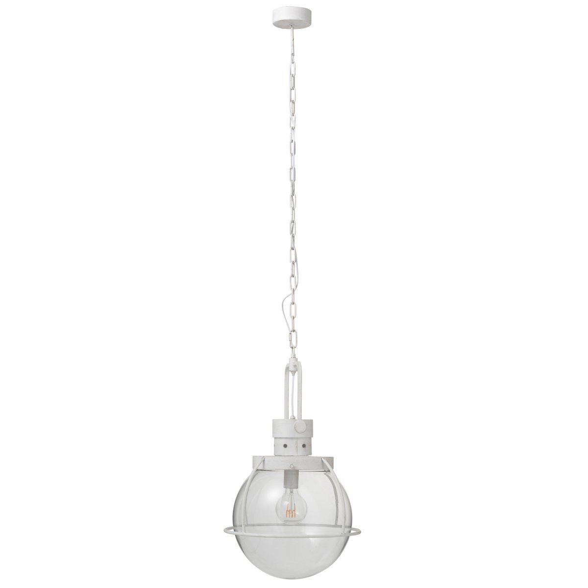 J-Line - Hanglamp Bol - Glas/Metaal - Wit