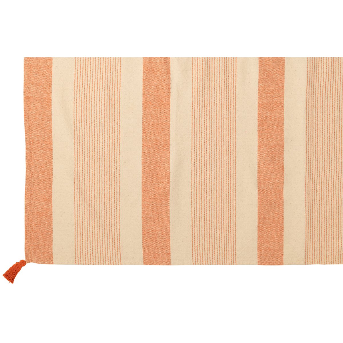 J-Line - Plaid -Katoen - Beige/ Oranje - 130 X 180cm