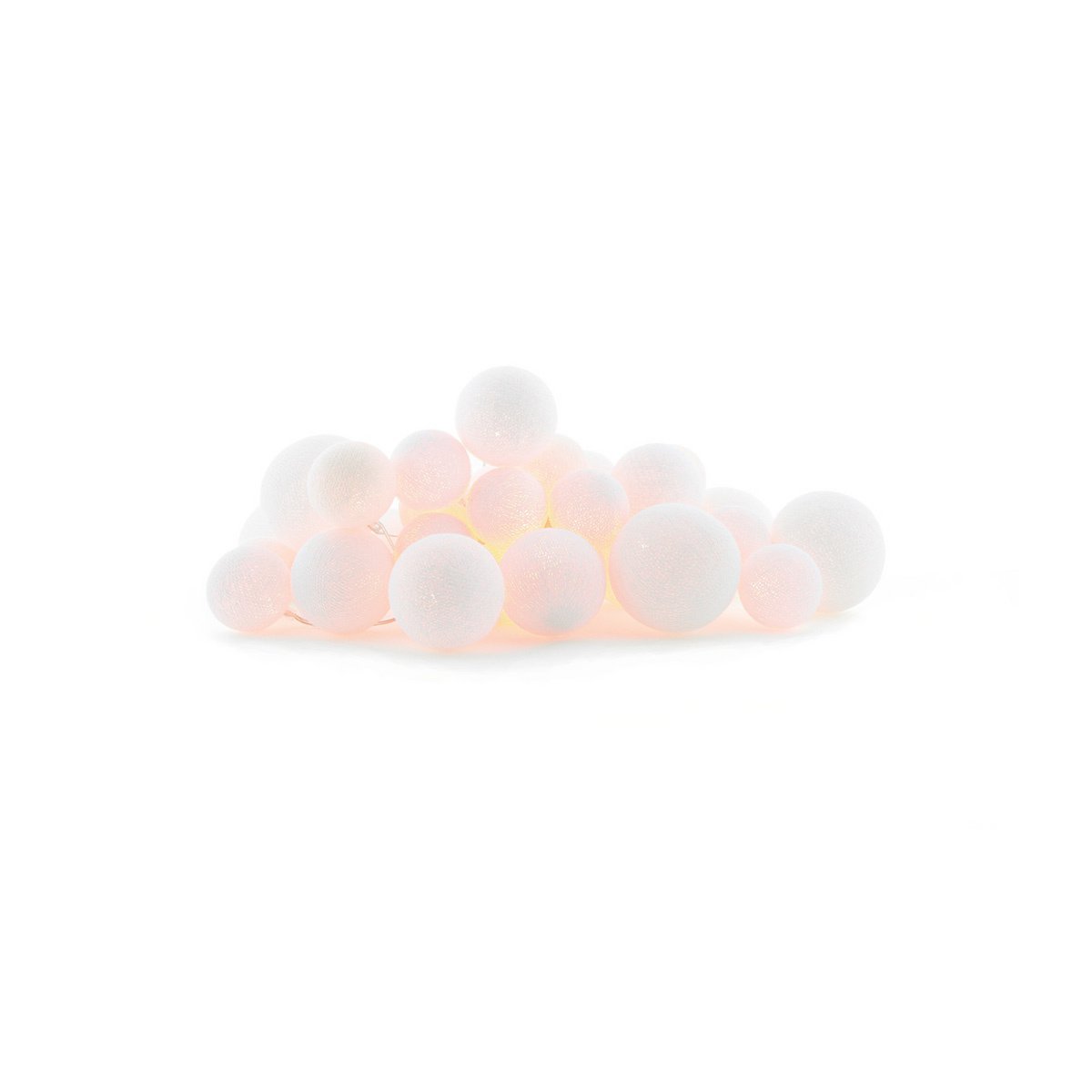 Cotton Ball Lights - Premium Lichtslinger - Pure Whites + Adapter - 35 lampjes