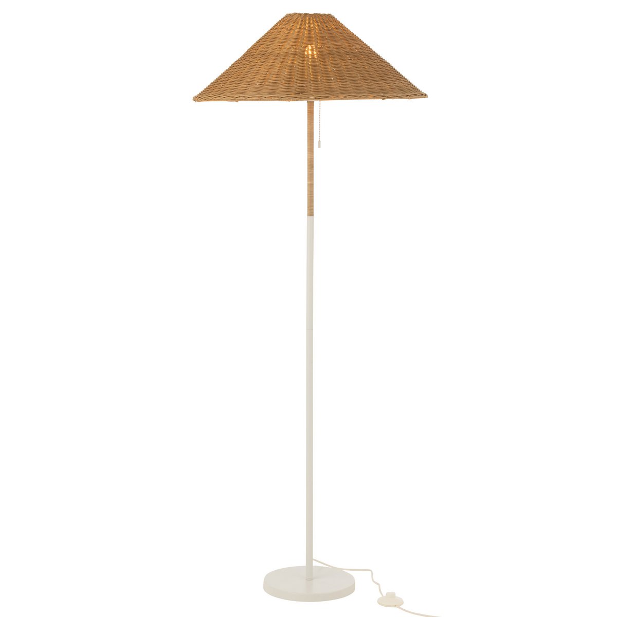 J-Line - Staande lamp 'Porter' (Wit, Naturel)