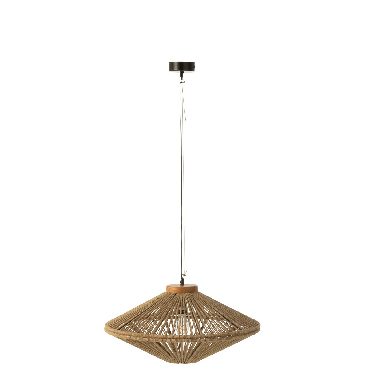 J-Line - Hanglamp Ovni Ijzer/Jute Naturel Small